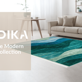 Ultra Soft Area Rug, Non Slip, Stain Resistant, Washable Area Rugs for Living Room, Bedroom, Chic Abstract Organic Flow(Blue)