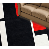 Ultra Soft Area Rug, Non Slip, Stain Resistant, Washable Area Rugs for Living Room, Bedroom, Sophisticated Linear Abstract Design(Black)