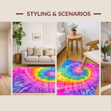 Ultra Soft Area Rug, Non Slip, Stain Resistant, Washable Area Rugs for Living Room, Bedroom, Lively Abstract Rainbow Composition(Purple)
