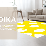 Ultra Soft Area Rug, Non Slip, Stain Resistant, Washable Area Rugs for Living Room, Bedroom, Playful Yellow Accented Aesthetic(Yellow)