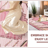 Ultra Soft Area Rug, Non Slip, Stain Resistant, Washable Area Rugs for Living Room, Bedroom, Trendy Round Western Aesthetic(Pink)