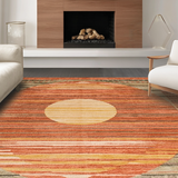 Ultra Soft Area Rug, Non Slip, Stain Resistant, Washable Area Rugs for Living Room, Bedroom, Vibrant Abstract Natural Elements(Orange)