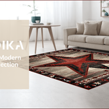 Ultra Soft Area Rug, Non Slip, Stain Resistant, Washable Area Rugs for Living Room, Bedroom, Vintage Rustic Starburst Aesthetic(Gray)