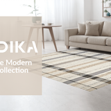 Ultra Soft Area Rug, Non Slip, Stain Resistant, Washable Area Rugs for Living Room, Bedroom, Cozy Rustic Checkered Design(Beige)