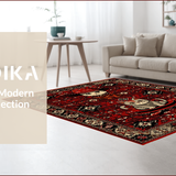 Ultra Soft Area Rug, Non Slip, Stain Resistant, Washable Area Rugs for Living Room, Bedroom, Playful Quirky Cat Aesthetic(Red)