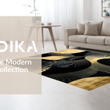 Ultra Soft Area Rug, Non Slip, Stain Resistant, Washable Area Rugs for Living Room, Bedroom, Stylish Monochrome Modern Artistry(Gold)