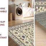 Ultra Soft Area Rug, Non Slip, Stain Resistant, Washable Area Rugs for Living Room, Bedroom, Stylish Colorful Bouquet Pattern(Beige)