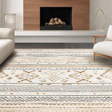 Ultra Soft Area Rug, Non Slip, Stain Resistant, Washable Area Rugs for Living Room, Bedroom, Rustic Neutral Shag Pattern(Beige)