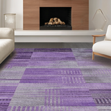 Ultra Soft Area Rug, Non Slip, Stain Resistant, Washable Area Rugs for Living Room, Bedroom, Rich Colorful Ogee Motif(Purple)