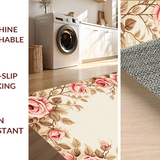 Ultra Soft Area Rug, Non Slip, Stain Resistant, Washable Area Rugs for Living Room, Bedroom, Delicate Girly Circle Arrangement(Beige)