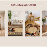 Ultra Soft Area Rug, Non Slip, Stain Resistant, Washable Area Rugs for Living Room, Bedroom, Charming Nautical Catch Design(Beige)