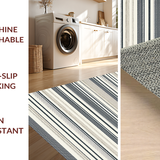 Ultra Soft Area Rug, Non Slip, Stain Resistant, Washable Area Rugs for Living Room, Bedroom, Elegant Neutral Striped Aesthetic(Black)