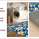 Ultra Soft Area Rug, Non Slip, Stain Resistant, Washable Area Rugs for Living Room, Bedroom, Boho Vintage Blue Living Room Non Slip Rug(Blue)