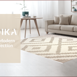 Ultra Soft Area Rug, Non Slip, Stain Resistant, Washable Area Rugs for Living Room, Bedroom, Elegant Striped Transitional Aesthetic(Beige)