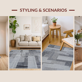 Ultra Soft Area Rug, Non Slip, Stain Resistant, Washable Area Rugs for Living Room, Bedroom, Stylish Contemporary Bubble Design(Gray)