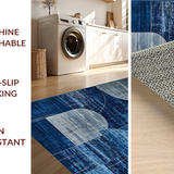 Ultra Soft Area Rug, Non Slip, Stain Resistant, Washable Area Rugs for Living Room, Bedroom, Sophisticated Tiled Symmetry Arrangement(Blue)