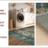 Ultra Soft Area Rug, Non Slip, Stain Resistant, Washable Area Rugs for Living Room, Bedroom, Artisanal Earthy Toned Motif(Beige)