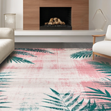 Ultra Soft Area Rug, Non Slip, Stain Resistant, Washable Area Rugs for Living Room, Bedroom, Striking Retro Diamond Layout(Pink)