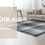 Ultra Soft Area Rug, Non Slip, Stain Resistant, Washable Area Rugs for Living Room, Bedroom, Sleek Contemporary Neutral Motif(Gray)