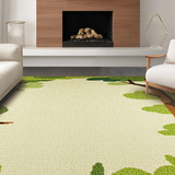 Ultra Soft Area Rug, Non Slip, Stain Resistant, Washable Area Rugs for Living Room, Bedroom, Charming Cartoon Tree Silhouettes(Beige)