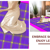 Ultra Soft Area Rug, Non Slip, Stain Resistant, Washable Area Rugs for Living Room, Bedroom, Fun Dynamic Mosaic Visual Appeal(Purple)
