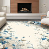 Ultra Soft Area Rug, Non Slip, Stain Resistant, Washable Area Rugs for Living Room, Bedroom, Artful Hand-Painted Nature Pattern(Ivory)