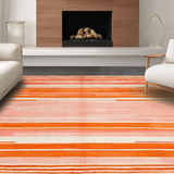 Ultra Soft Area Rug, Non Slip, Stain Resistant, Washable Area Rugs for Living Room, Bedroom, Rustic Orange Blush Design Fusion(Orange)
