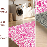 Ultra Soft Area Rug, Non Slip, Stain Resistant, Washable Area Rugs for Living Room, Bedroom, Eclectic Soft Pink Quote Decor(Beige)