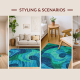 Contemporary Bold Swirling Elements(Blue)