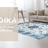 Ultra Soft Area Rug, Non Slip, Stain Resistant, Washable Area Rugs for Living Room, Bedroom, Rustic Pastel Floral Charm(White)