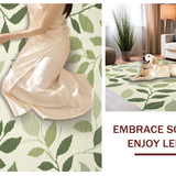 Ultra Soft Area Rug, Non Slip, Stain Resistant, Washable Area Rugs for Living Room, Bedroom, Vibrant Botanical Print Inspiration(Beige)