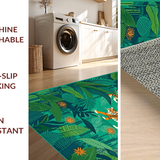 Ultra Soft Area Rug, Non Slip, Stain Resistant, Washable Area Rugs for Living Room, Bedroom, Vibrant Tropical Animal Aesthetic(Blue)