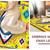 Ultra Soft Area Rug, Non Slip, Stain Resistant, Washable Area Rugs for Living Room, Bedroom, Creative Colorful Talisman Motif(Yellow)