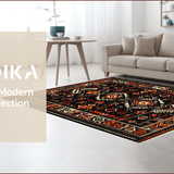 Geometric Low Contrast Tribal Motif(Black)