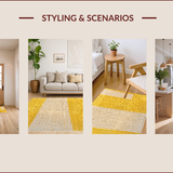 Ultra Soft Area Rug, Non Slip, Stain Resistant, Washable Area Rugs for Living Room, Bedroom, Modern Eclectic Entryway Stain-Resistant Carpet(Yellow)