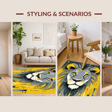 Ultra Soft Area Rug, Non Slip, Stain Resistant, Washable Area Rugs for Living Room, Bedroom, Fun Animal Character Round Mat(Yellow)