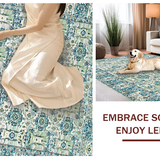 Ultra Soft Area Rug, Non Slip, Stain Resistant, Washable Area Rugs for Living Room, Bedroom, Chic Abstract Diamond Arrangement(Blue)
