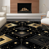 Ultra Soft Area Rug, Non Slip, Stain Resistant, Washable Area Rugs for Living Room, Bedroom, Vibrant Ogee Inspired Texture(Gold)