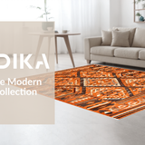 Ultra Soft Area Rug, Non Slip, Stain Resistant, Washable Area Rugs for Living Room, Bedroom, Lively Orange Trellis Design(Orange)