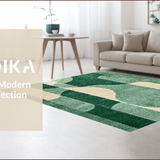 Ultra Soft Area Rug, Non Slip, Stain Resistant, Washable Area Rugs for Living Room, Bedroom, Modern Abstract Non-Slip Meditation Rug(Green)