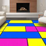 Ultra Soft Area Rug, Non Slip, Stain Resistant, Washable Area Rugs for Living Room, Bedroom, Vibrant Geometric Learning Pattern(Yellow)