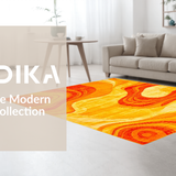 Ultra Soft Area Rug, Non Slip, Stain Resistant, Washable Area Rugs for Living Room, Bedroom, Dynamic Orange Yellow Dreamscape(Orange)