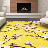 Ultra Soft Area Rug, Non Slip, Stain Resistant, Washable Area Rugs for Living Room, Bedroom, Warm Elegant Outdoor Aesthetic(Yellow)