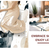 Ultra Soft Area Rug, Non Slip, Stain Resistant, Washable Area Rugs for Living Room, Bedroom, Artistic Fantasy Animal Landscape(Beige)