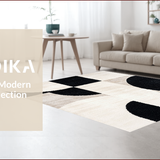 Ultra Soft Area Rug, Non Slip, Stain Resistant, Washable Area Rugs for Living Room, Bedroom, Textured Ivory Black Area Rug for Modern High Traffic Spaces(Beige)