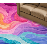 Ultra Soft Area Rug, Non Slip, Stain Resistant, Washable Area Rugs for Living Room, Bedroom, Charming Colorful Shag Texture(Purple)