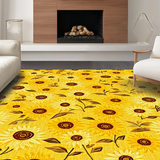 Ultra Soft Area Rug, Non Slip, Stain Resistant, Washable Area Rugs for Living Room, Bedroom, Artisan Crafted Rustic Floral Delight(Yellow)