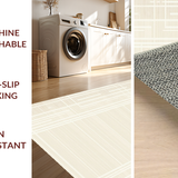 Ultra Soft Area Rug, Non Slip, Stain Resistant, Washable Area Rugs for Living Room, Bedroom, Sleek Ivory Tiled Design Approach(Beige)