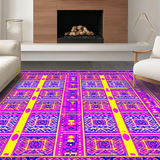 Ultra Soft Area Rug, Non Slip, Stain Resistant, Washable Area Rugs for Living Room, Bedroom, Colorful Geometric Pop Art Pattern(Purple)