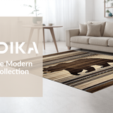 Ultra Soft Area Rug, Non Slip, Stain Resistant, Washable Area Rugs for Living Room, Bedroom, Luxurious Silky Textured Motif(Brown)